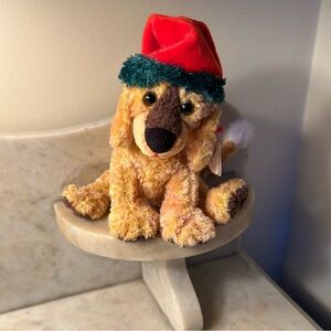 Ty Beanie Baby Jingle Pup Tag Error 2000/2001 Green Trim Santa Hat